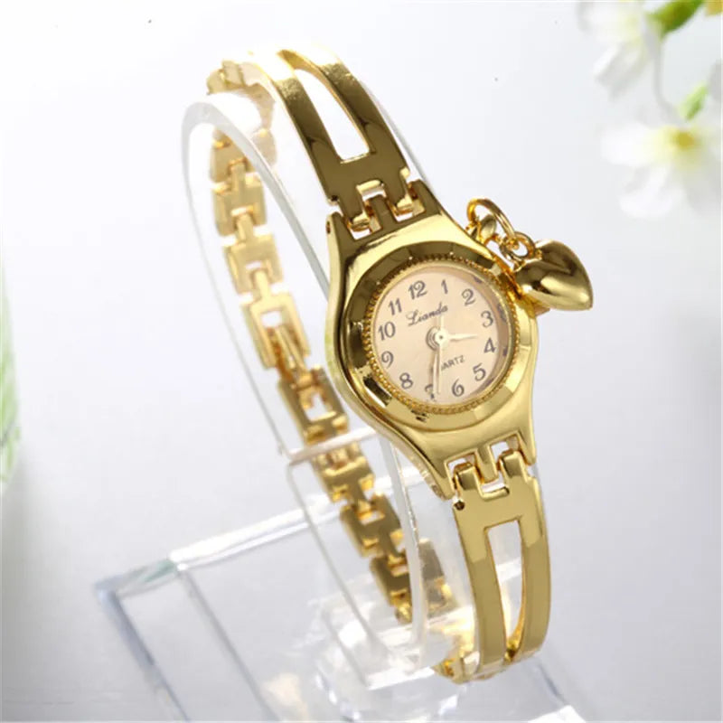 Women Bracelet Watch Mujer Golden Relojes Small Dial Quartz Leisure Popular Wristwatch Hour Female Ladies Elegant Relogio Clock