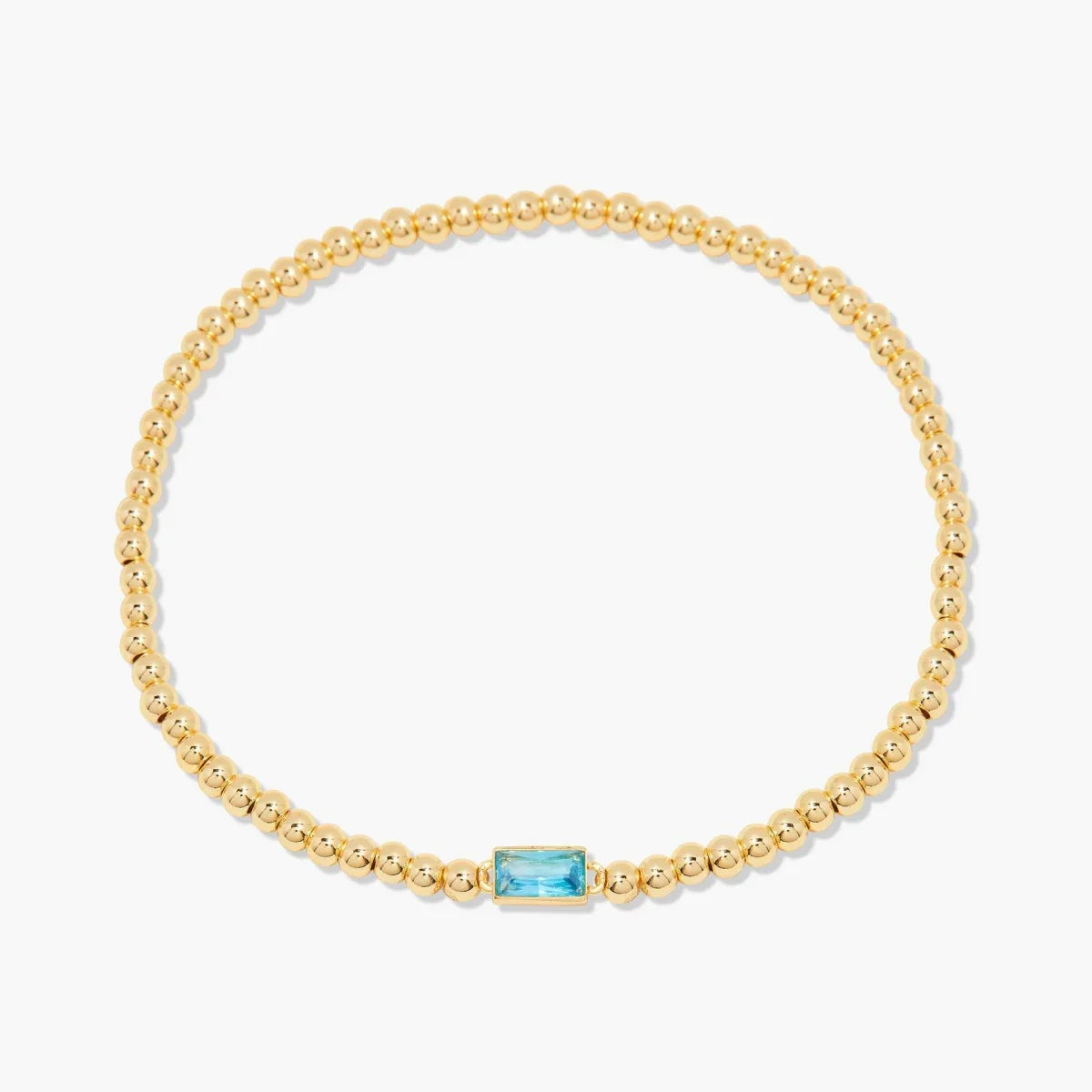 Minimalist style twelve month birthstone women's bracelet, stainless steel, electroplated 18K gold color protection
