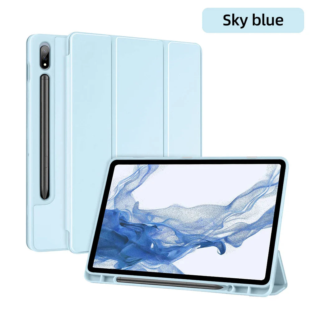 For Samsung Galaxy Tab Case Silicone Tablet Cover for S7/S8/S9 11in S7/S8/S9 Plus 12.4in S6Lite Magnetic Case With Pen Slot