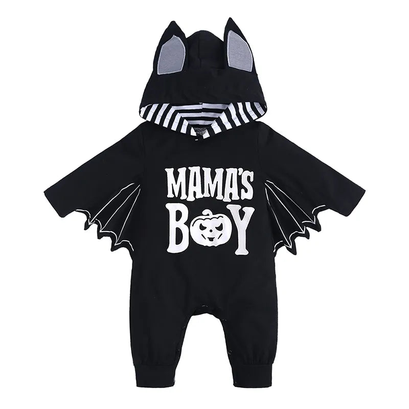 2023 Baby Halloween Cosplay Costume Solid Print Hat+Romper Bag Bone Pumpkin Bodysuit Gift Boy Girl Disguise Vampire Clothes