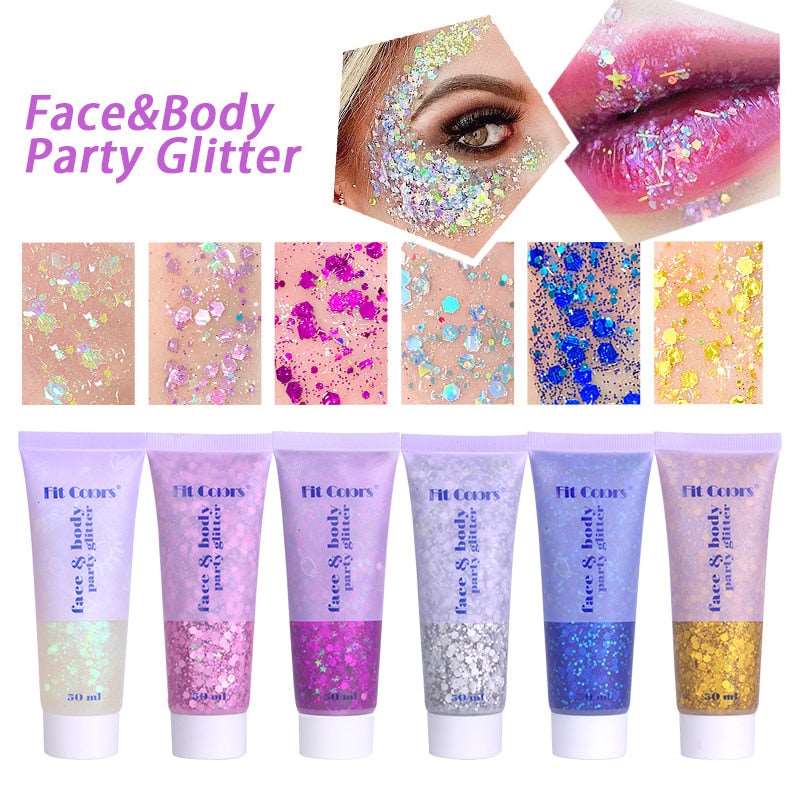 1pcs Eyeshadow Sequins Face Eye Glitter Sequin Gel Diamond Shiny Glitter Body Sequins Makeup Decorative For Party Festival