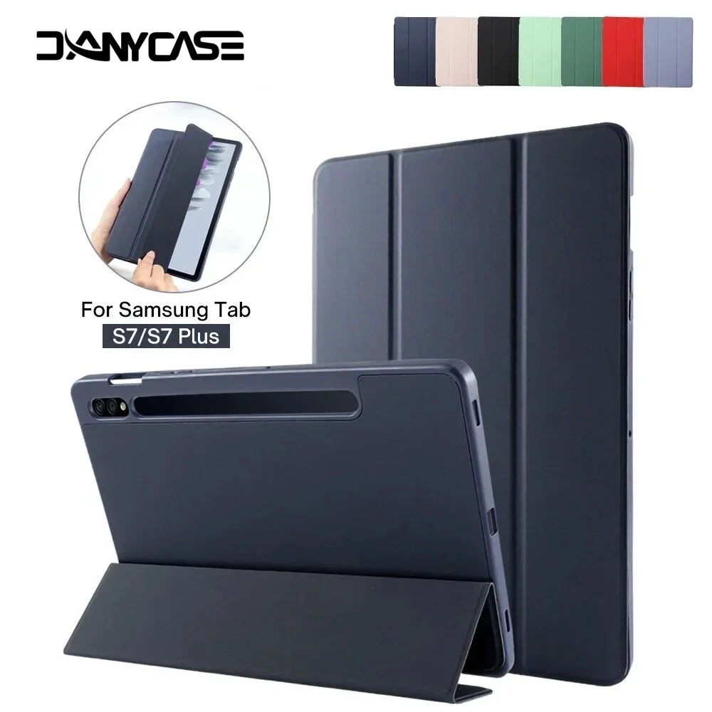 For Samsung Galaxy Tab Case Silicone Tablet Cover for S7/S8/S9 11in S7/S8/S9 Plus 12.4in S6Lite Magnetic Case With Pen Slot