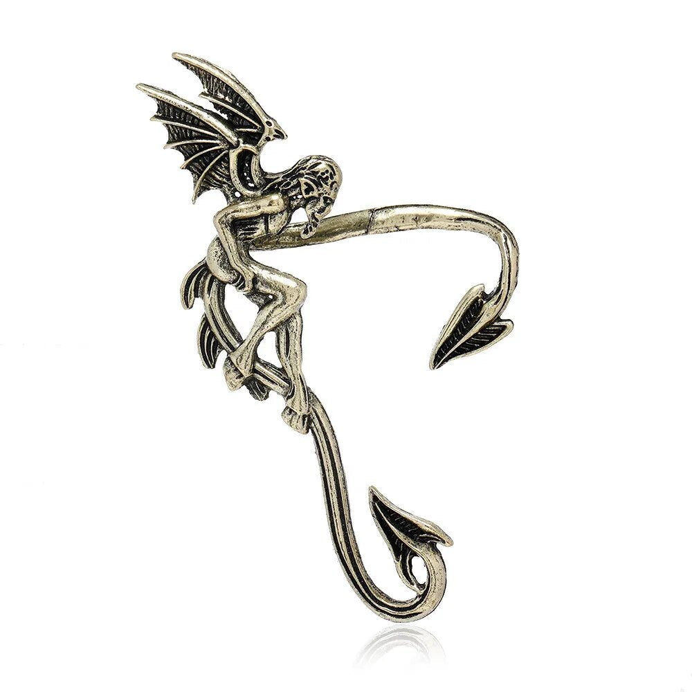 Punk Fairy Ear Cuff Earring Dark Elf Ear Clip No Piercing Earrings For Women Silver Color Goth Halloween Earcuff Jewelry
