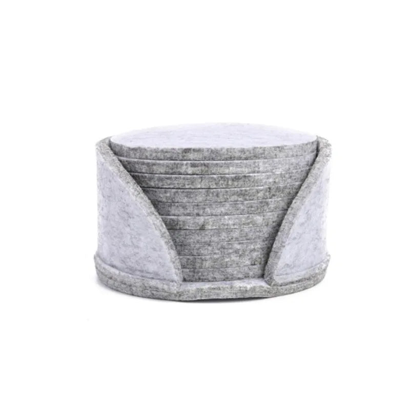 10pcs Felt Coaster Set Heat Resistant Cup Mat Dining Table Protector