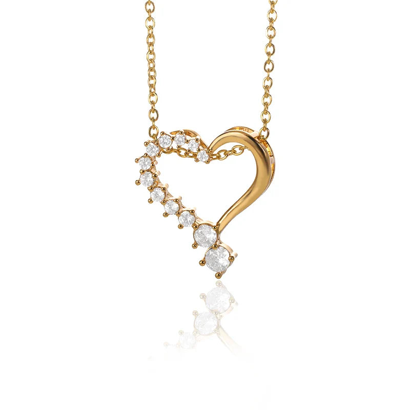 Punk Cuban Chain Heart Necklace For Women Hip Pop Stainless Steel Choker Fashion Wedding Party Jewelry Gift