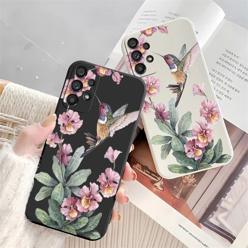 Flowers Silicone Case For Samsung Galaxy A54 A53 A73 A71 A72 A52 A32 A33 A34 A31 A24 A20S A42 Shockproof Phone Soft Cover Coque