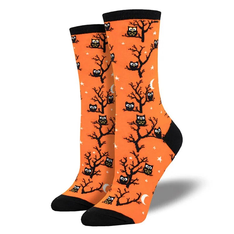 New Harajuku Halloween Creative Funny Pumpkin Jacquard Tide Socks Men And Women Couples In Tube Socks