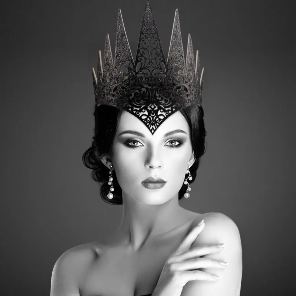 Queen Crown Tiara Halloween Gothic Crown Headdress Halloween Party Masquerade Cosplay Accessories