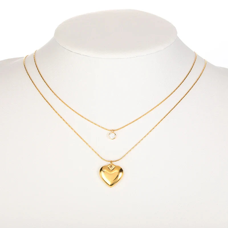 Punk Cuban Chain Heart Necklace For Women Hip Pop Stainless Steel Choker Fashion Wedding Party Jewelry Gift