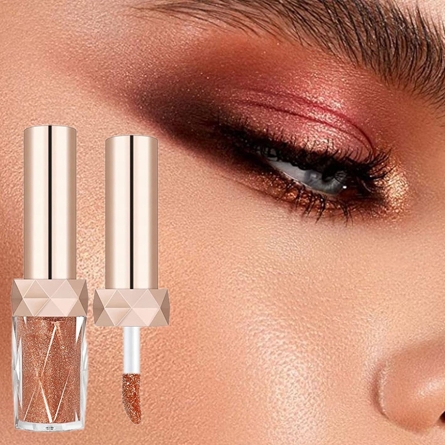 Liquid Glitter Eyeshadow Sparkling Metallic High-pigmented Eyeshadow Set Long-wearing Liquid Glitter Blush Eyebrow Shadow With 6