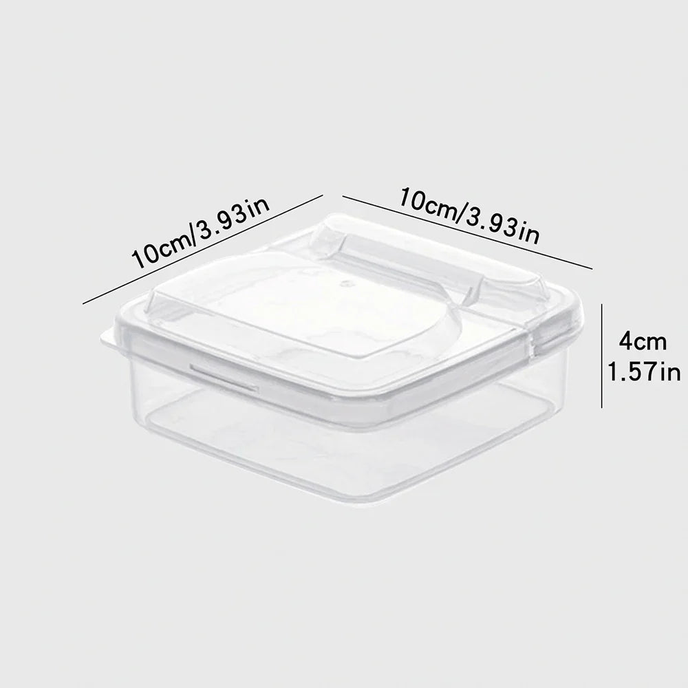 Transparent Plastic Refrigerator Storage Box, Flip Cheese Container, Kitchen Organizer