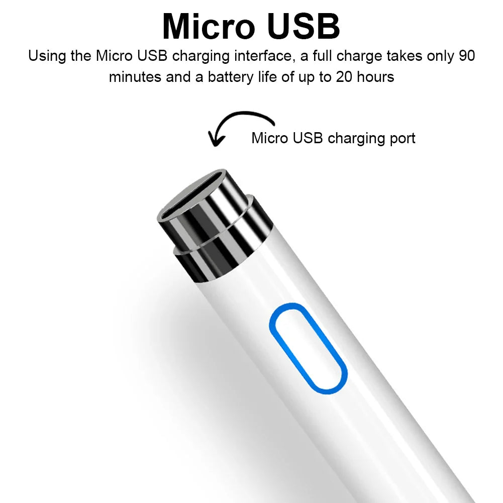 Active Rechargeable Stylus Pen Capacitive Stylus Tablet Pen for Android/iPhone/iPad/Samsung/Tablet