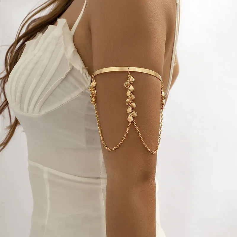 Bohemian Butterfly Tassel Pendants Bracelet Arm Chain Hollow Out Geometric Pattern Retro Arm Cuff Bangle Beach Body Bracelets