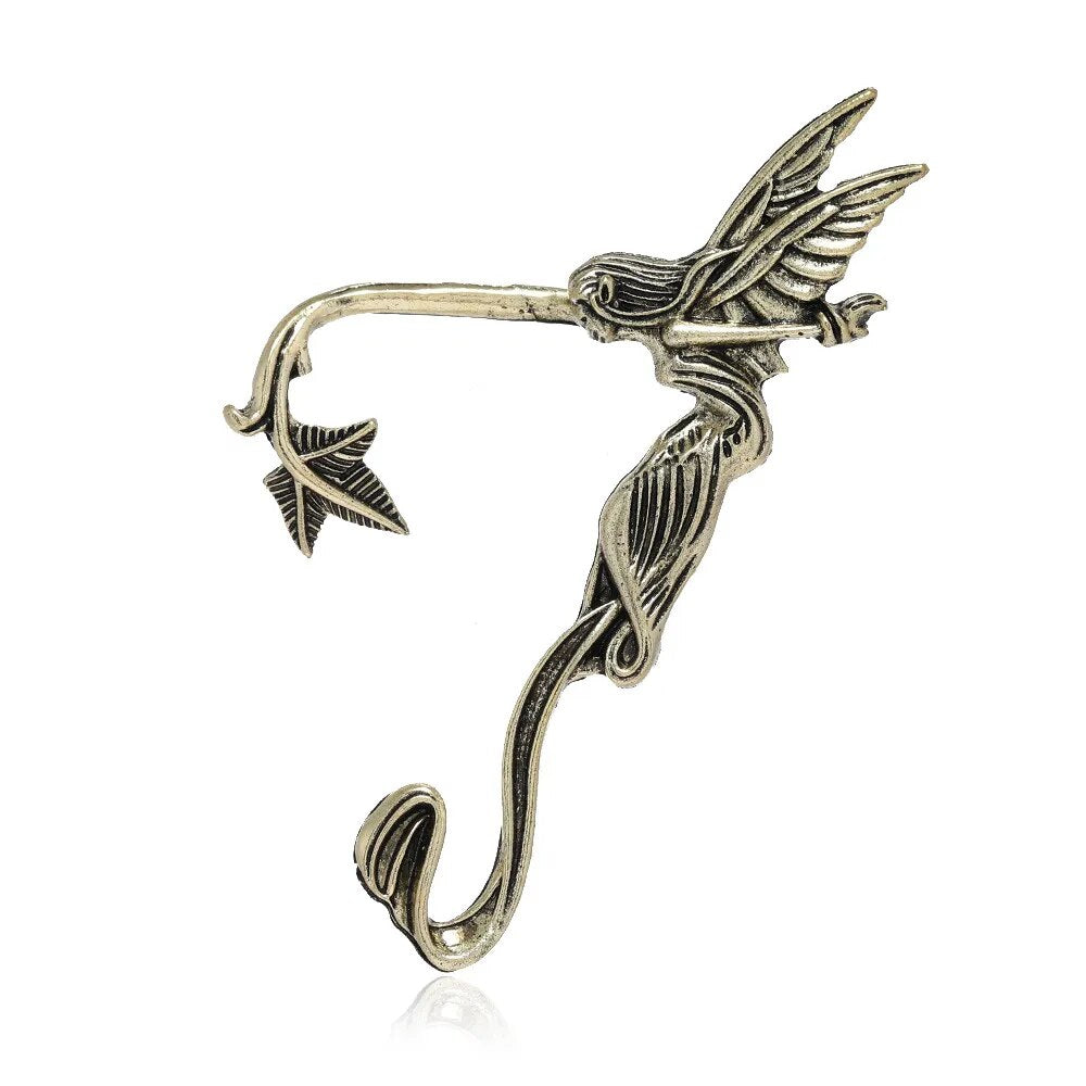 Punk Fairy Ear Cuff Earring Dark Elf Ear Clip No Piercing Earrings For Women Silver Color Goth Halloween Earcuff Jewelry