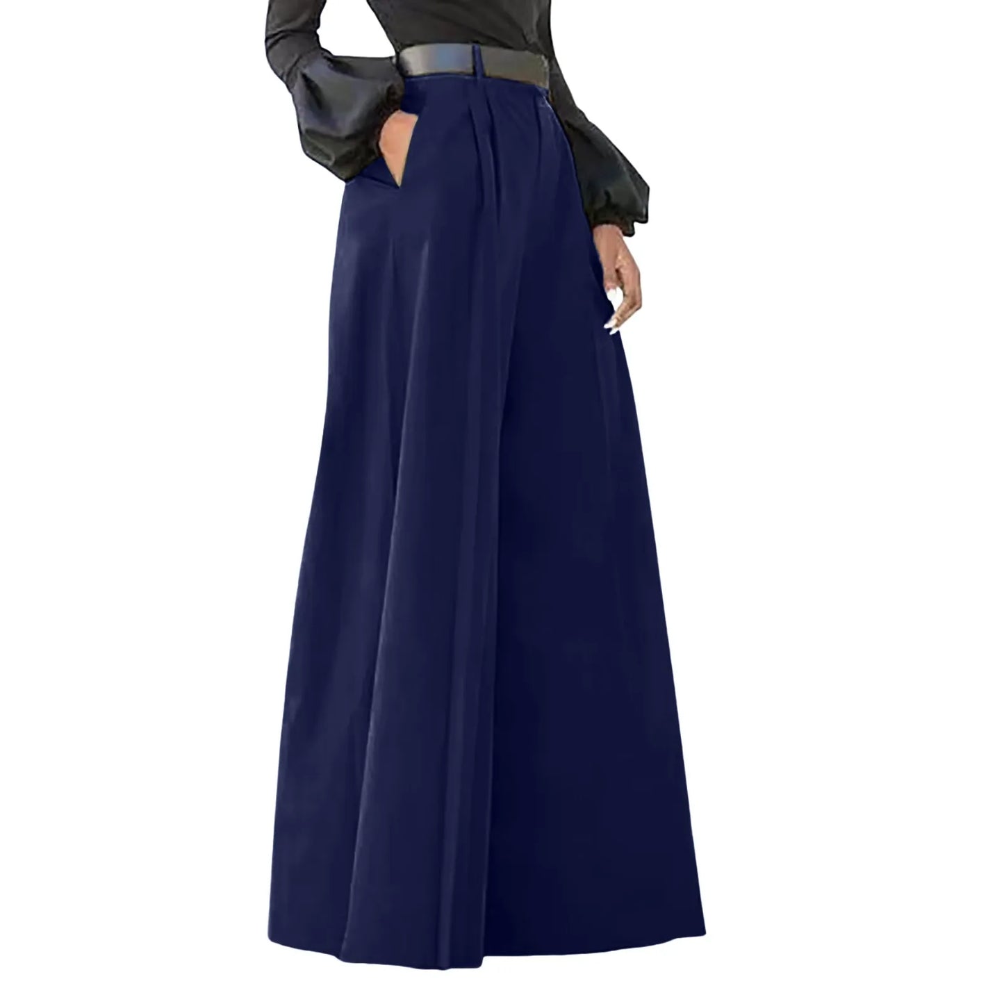 Women Fashion Palazzo Pants Cotton Linen Comfy Baggy Trousers Super Wide Floor Length Pants Women Clothing Pantalones De Mujer