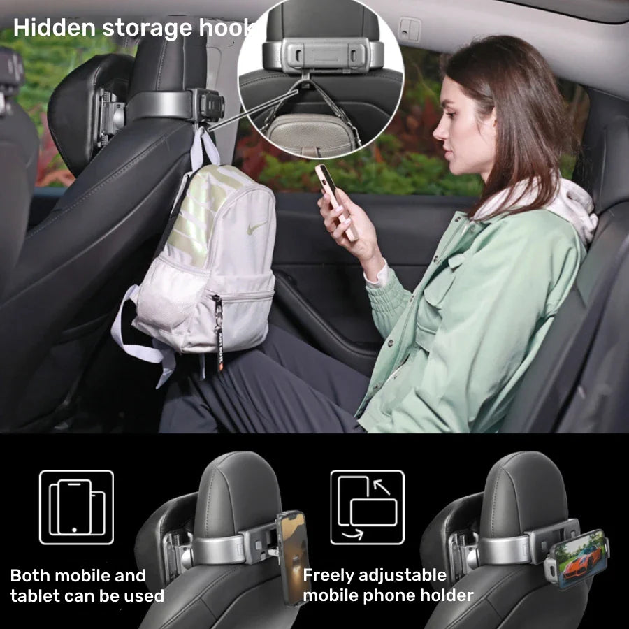 For Tesla Multifunction Adjustable Car Neck Pillow Model Y Model 3 Premium Vehicle Head Rest Support Headrest with Phone Holder