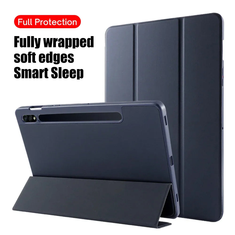For Samsung Galaxy Tab Case Silicone Tablet Cover for S7/S8/S9 11in S7/S8/S9 Plus 12.4in S6Lite Magnetic Case With Pen Slot