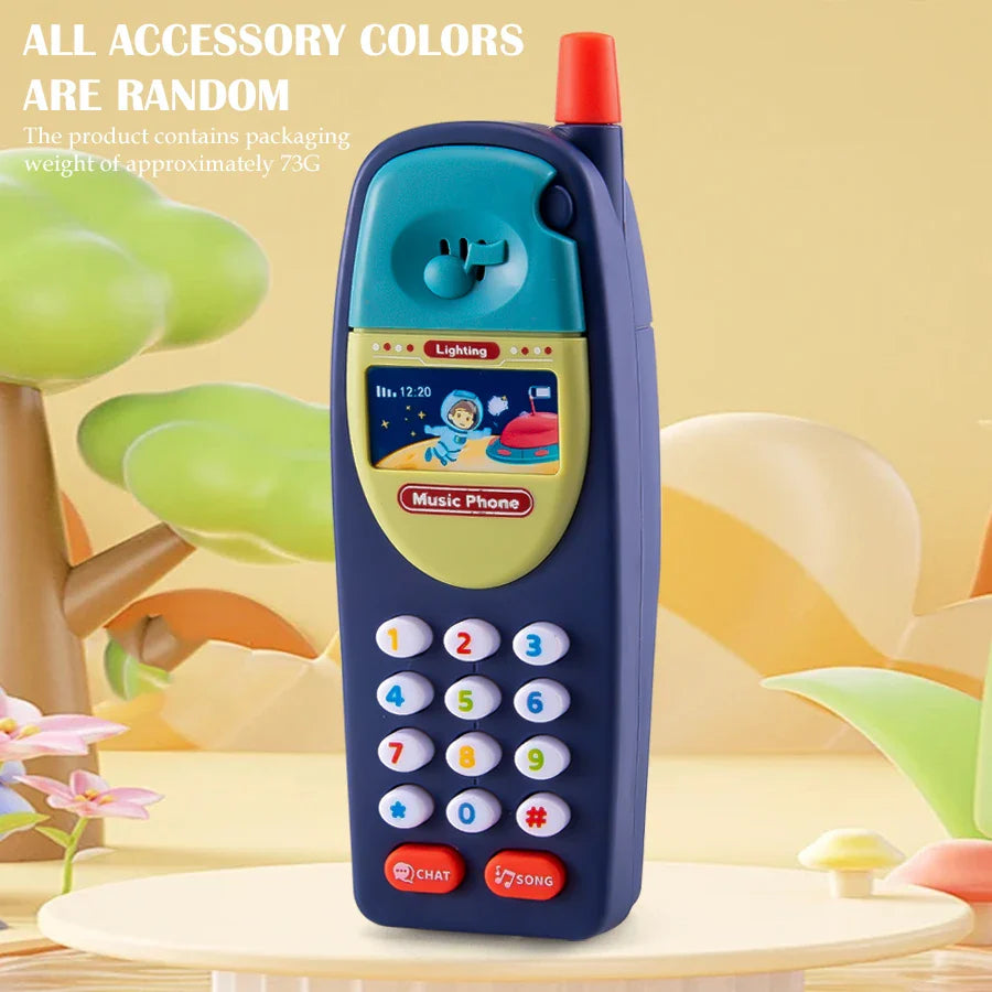 Play Phone Toys for Kids, Fun Music Simulation Phone Lighting Learning Cellphone Toy 4 Color could be Chosen Excluding Batteries