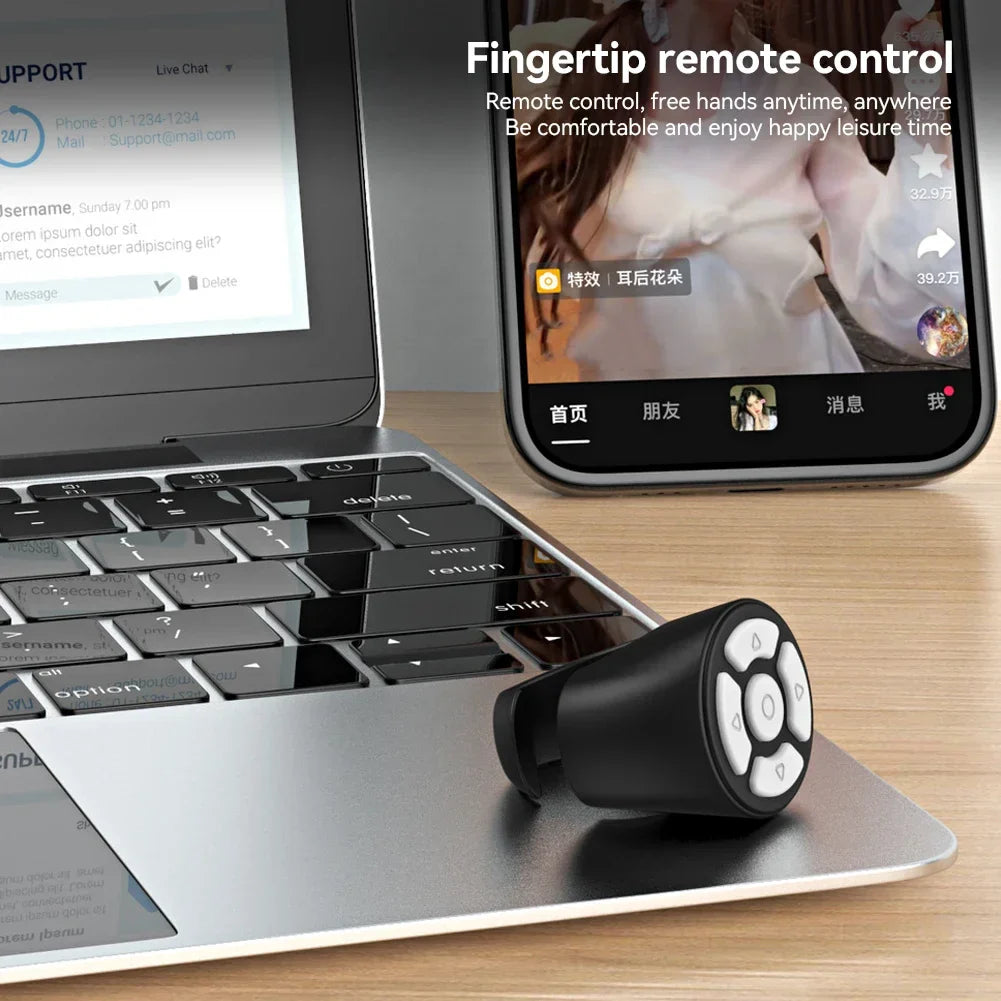Scrolling Ring Wireless Finger Shutter Remote Control Page TurnerMobile Phone Controller Bluetoothcompatible For Home Travel Car
