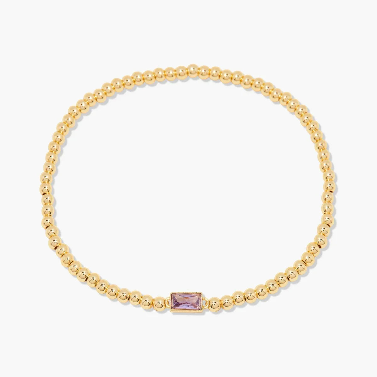 Minimalist style twelve month birthstone women's bracelet, stainless steel, electroplated 18K gold color protection