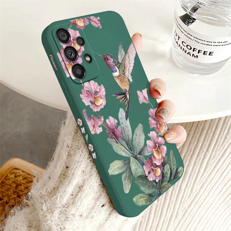 Flowers Silicone Case For Samsung Galaxy A54 A53 A73 A71 A72 A52 A32 A33 A34 A31 A24 A20S A42 Shockproof Phone Soft Cover Coque