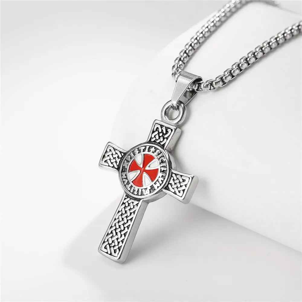 New Metal Black Cross Pendant Necklace Men and Women Fashion Gothic Punk Trend Hip Hop Accessories Jewelry Gift Wholesale