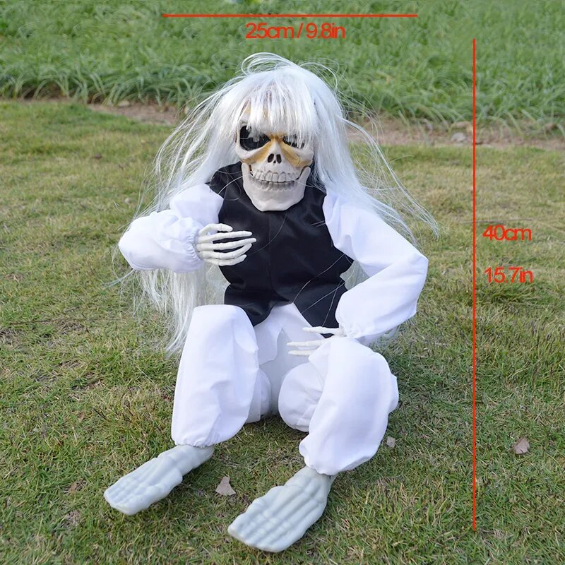 Halloween Electric Toy Candy Bowl with Jump Skull Hand Scary Eyes Party Creepy Decoration Haunted Skull Bowl Ktv Bar Horror Prop