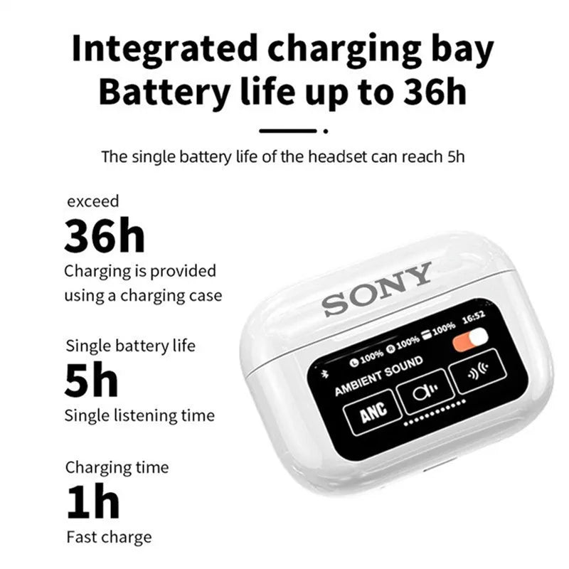 AI Earphone Sony Wireless Bluetooth Headphones AI Translator Earphones 147 Languages With Touch Screen Communication APP Control