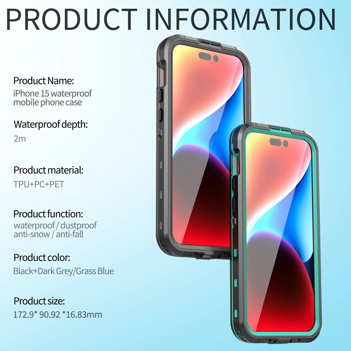 IP68 Waterproof Magnetic Phone Case For iPhone 13 15 14 Pro Max Pro 360° Protector Full Body Protective Dustproof Phone Cover