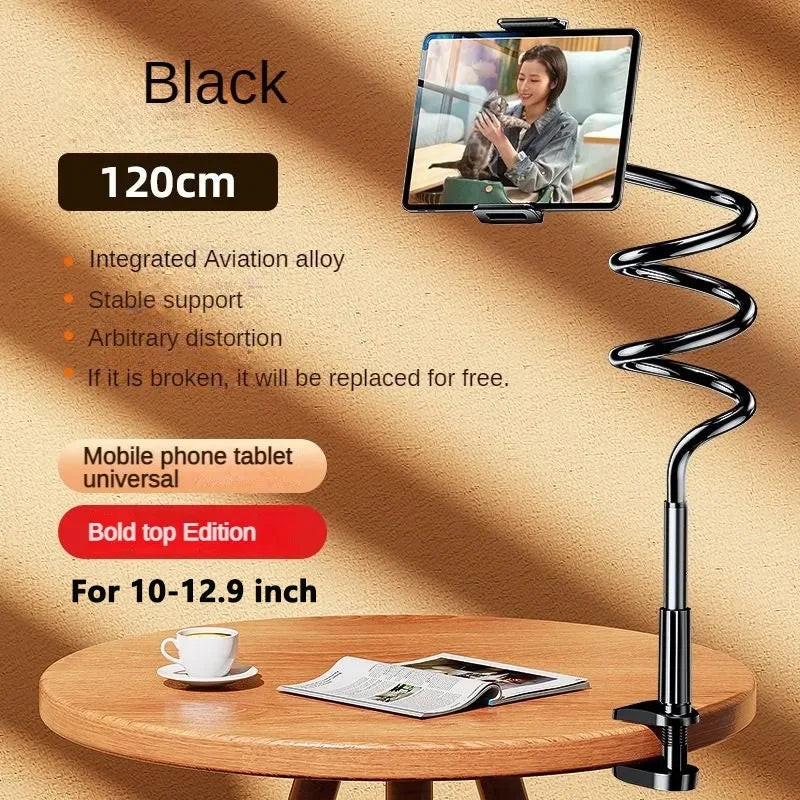 Universal Tablet Stand for Bed Rotatable Phone Holder for 4-12.9'' iPad Samsung Gooseneck Lazy Flexible Long Arm Tablet Bracket