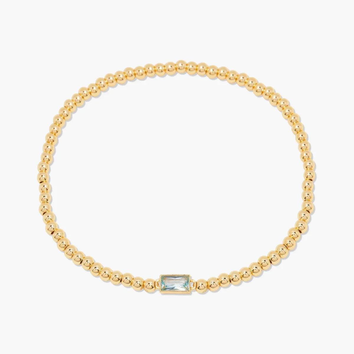 Minimalist style twelve month birthstone women's bracelet, stainless steel, electroplated 18K gold color protection