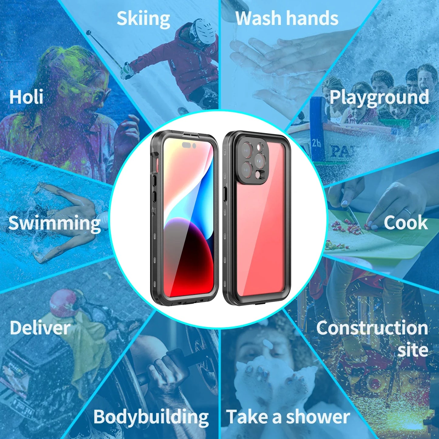 IP68 Waterproof Magnetic Phone Case For iPhone 13 15 14 Pro Max Pro 360° Protector Full Body Protective Dustproof Phone Cover