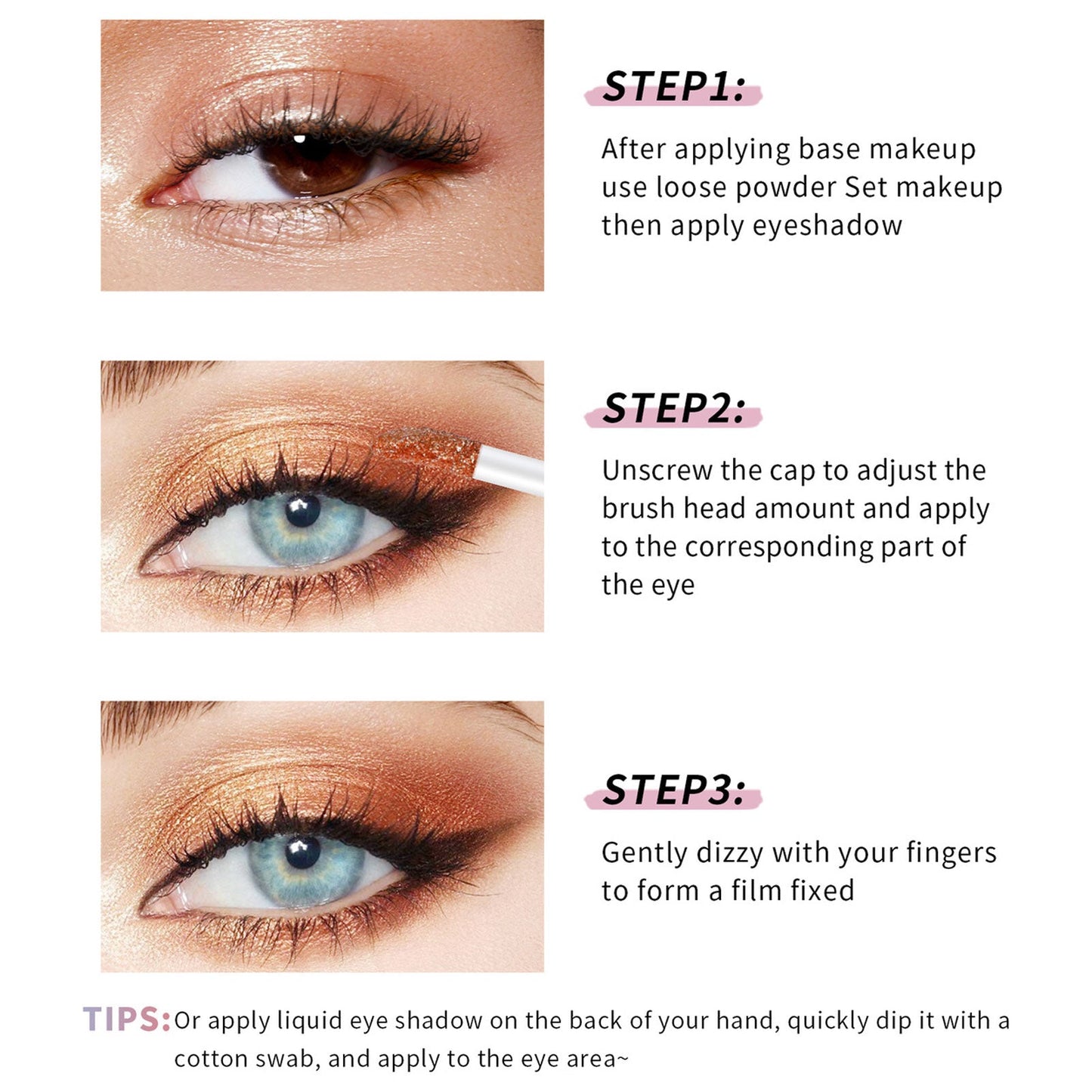 Liquid Glitter Eyeshadow Sparkling Metallic High-pigmented Eyeshadow Set Long-wearing Liquid Glitter Blush Eyebrow Shadow With 6
