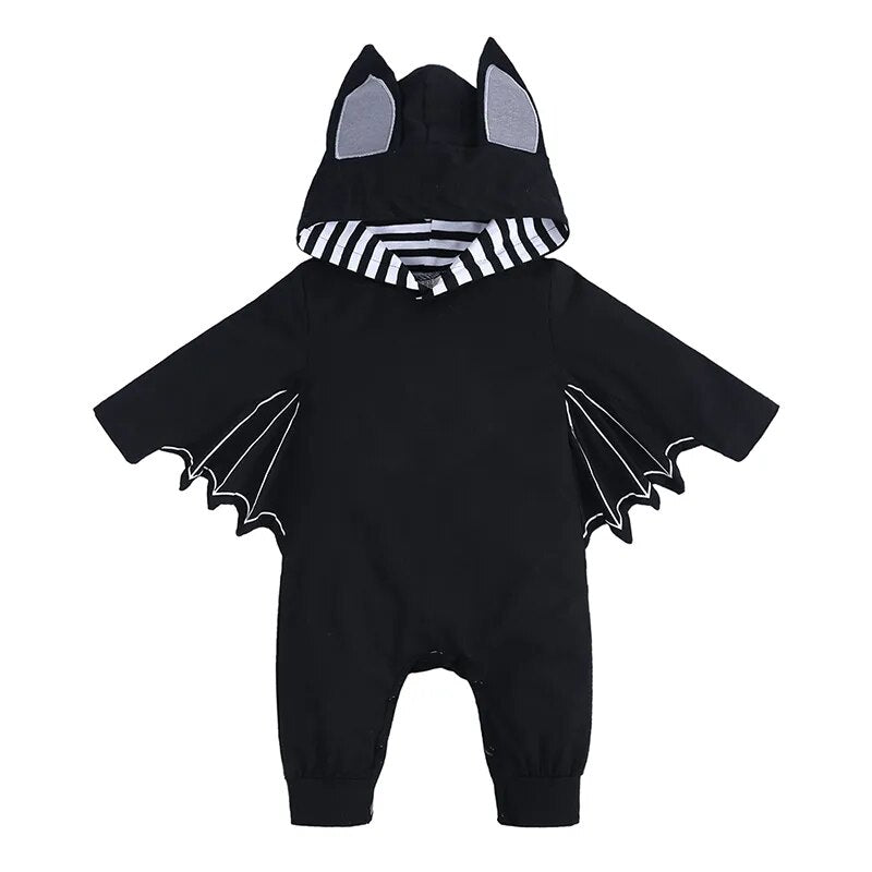 2023 Baby Halloween Cosplay Costume Solid Print Hat+Romper Bag Bone Pumpkin Bodysuit Gift Boy Girl Disguise Vampire Clothes