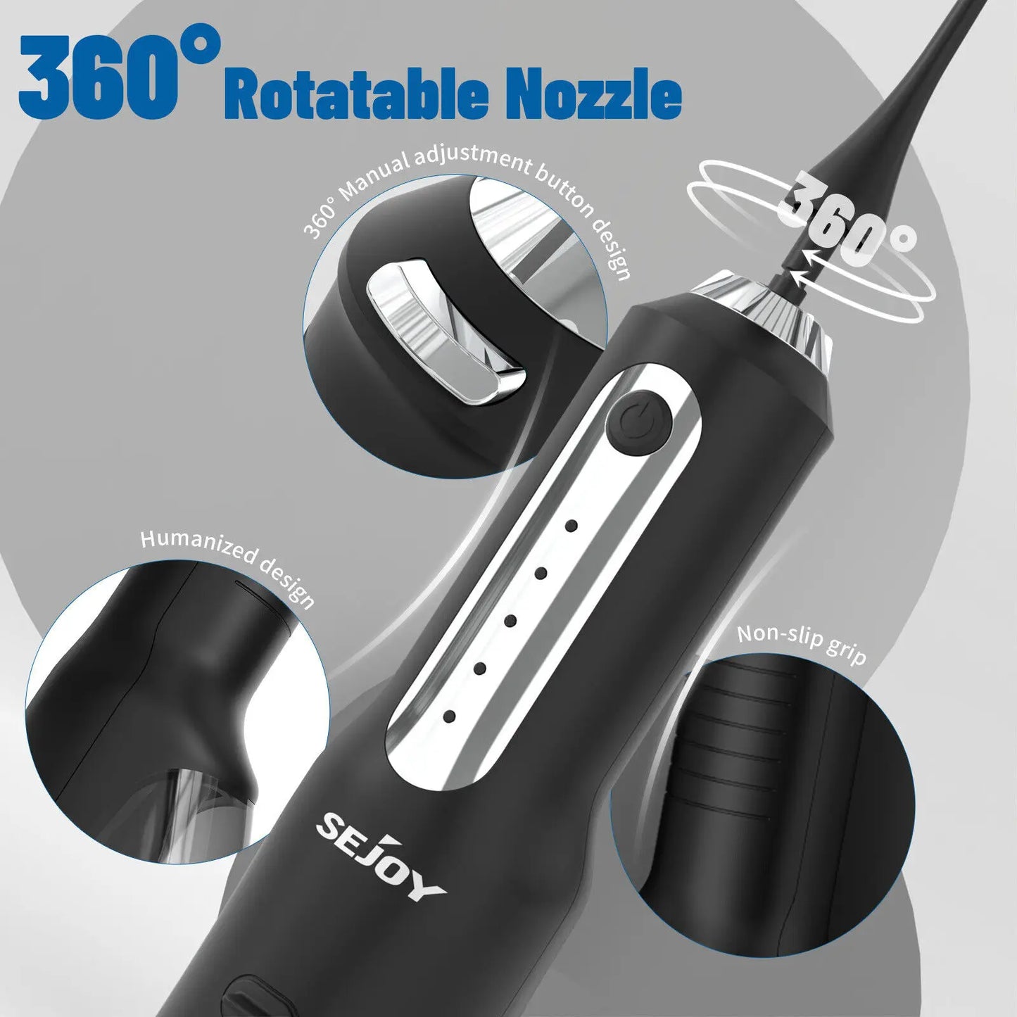 Sejoy Water Flosser Teeth Cleaner Rechargeable Waterproof Portable Cordless Dental Oral Irrigator, Water flossers for Teeth