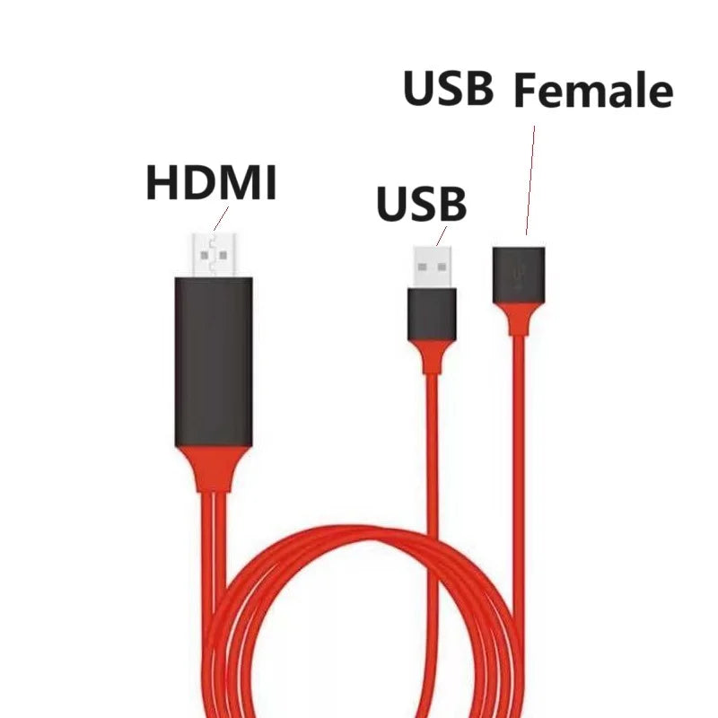 Hdmi-Compatible Mirroring AV Cable Phone to TV HDTV Adapter Usb Adapter Three-In-One Mobile Phone With The Same Screen Universal