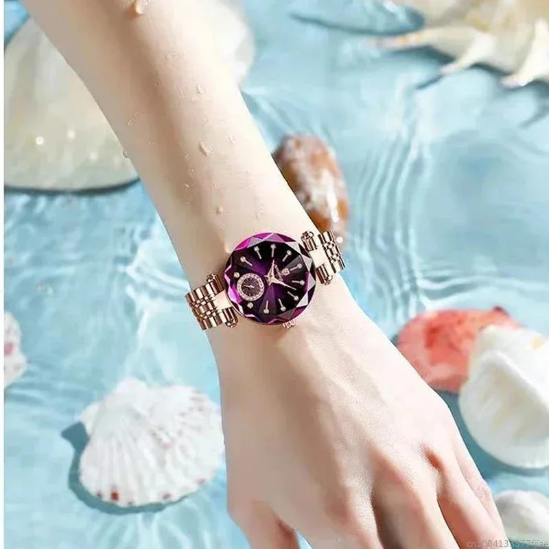 Luxury Woman Wristwatch Elegant Waterproof Stainless Steel Watch for Ladies Dress Diamond Quartz Women's Watches Reloj 2025 New