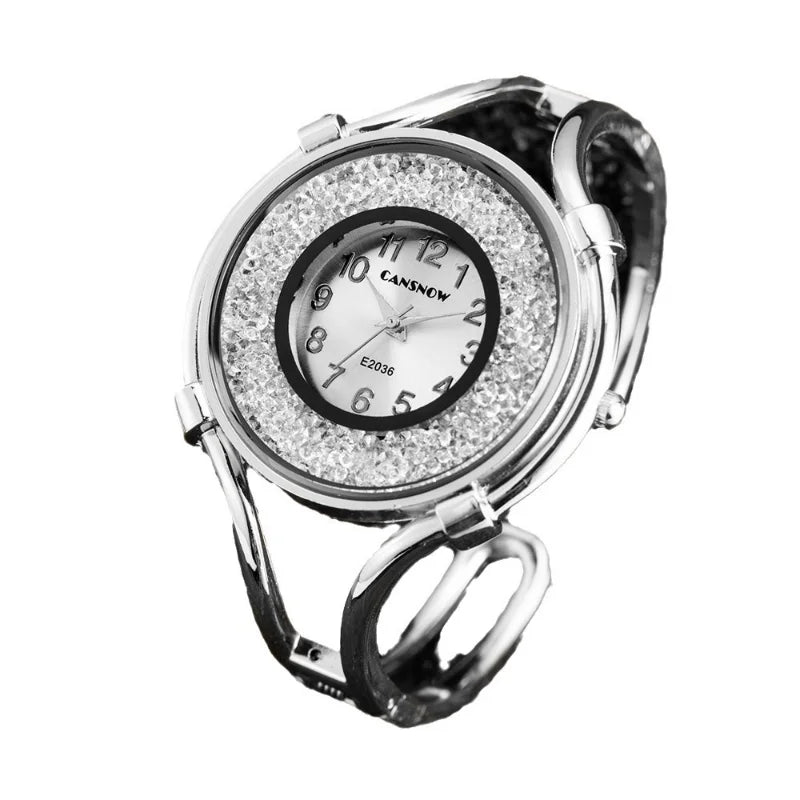 Women'S Watches Gold Diamond Quartz Bracelet Wrist Watch Big Dial Ladies Clock Stainless Steel Reloj Mujer Gift For Girlfriend