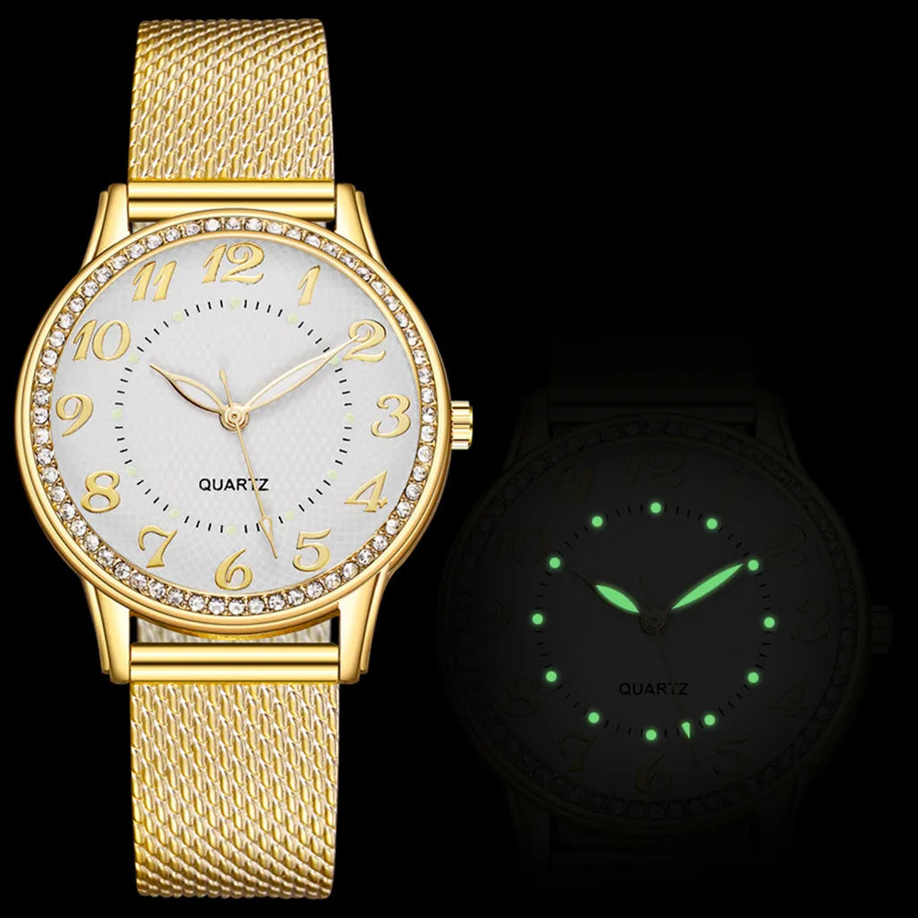 Luxury Watches Quartz Watch Stainless Steel Dial Casual Bracelet Watch Luminous Luxury Fashion Elegant Woman Watch