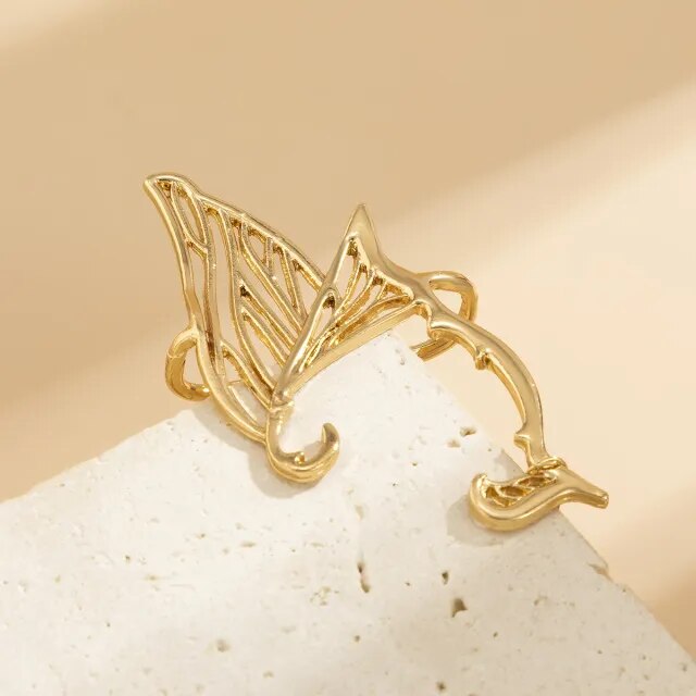 Punk Fairy Ear Cuff Earring Dark Elf Ear Clip No Piercing Earrings For Women Silver Color Goth Halloween Earcuff Jewelry