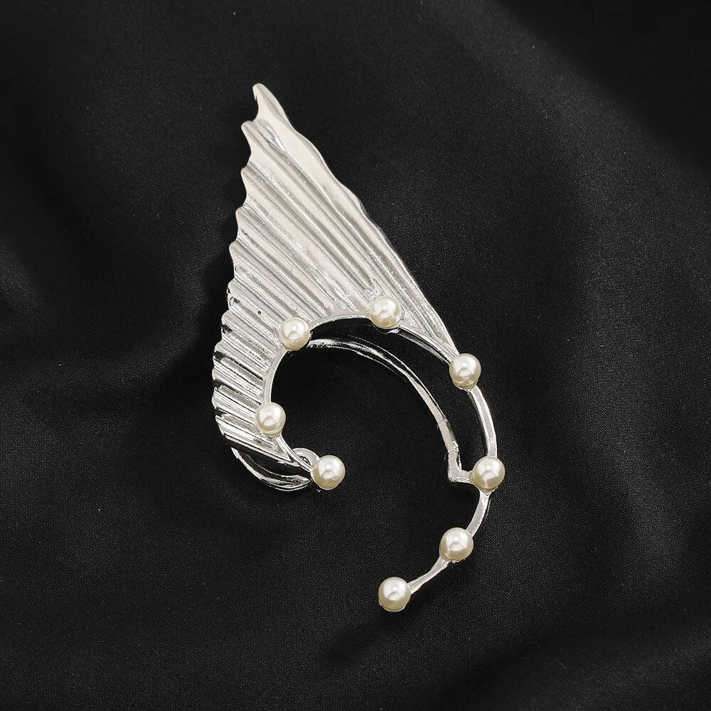 Punk Fairy Ear Cuff Earring Dark Elf Ear Clip No Piercing Earrings For Women Silver Color Goth Halloween Earcuff Jewelry