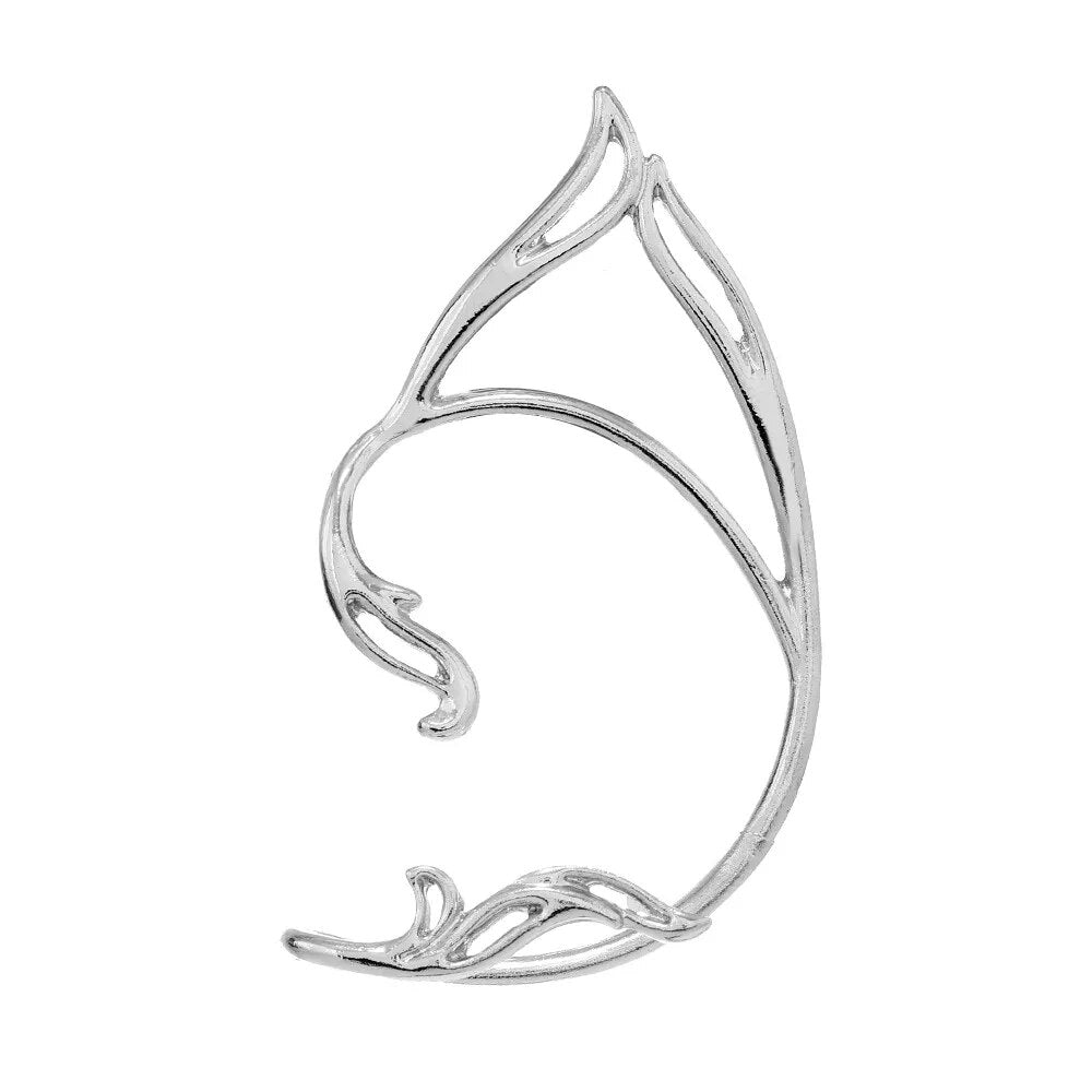 Punk Fairy Ear Cuff Earring Dark Elf Ear Clip No Piercing Earrings For Women Silver Color Goth Halloween Earcuff Jewelry