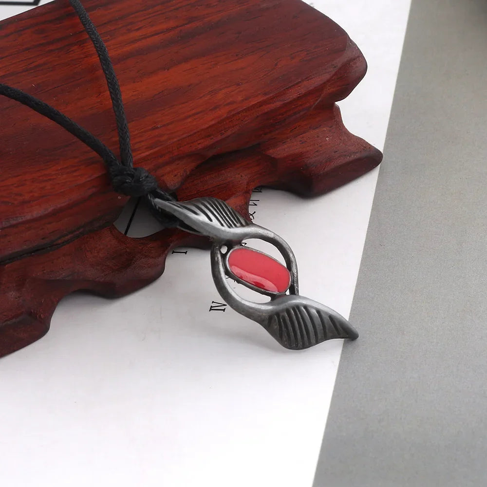 DMC Devil Maycry Pendant Necklace Devil Hunter Dante Perfect Amulet Red Crystal Necklaces for Women Men Choker Jewelry