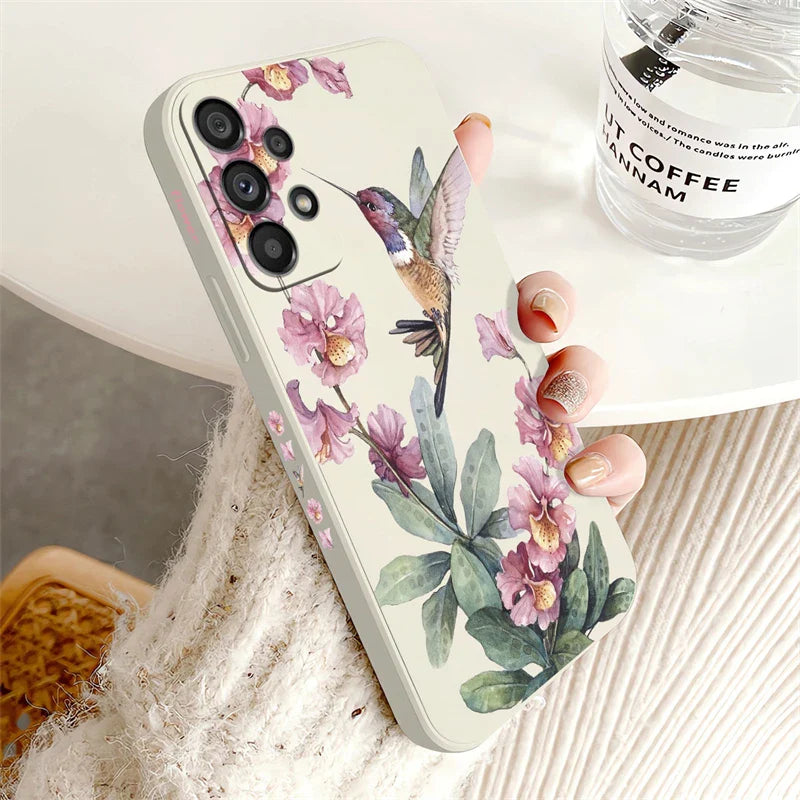 Flowers Silicone Case For Samsung Galaxy A54 A53 A73 A71 A72 A52 A32 A33 A34 A31 A24 A20S A42 Shockproof Phone Soft Cover Coque