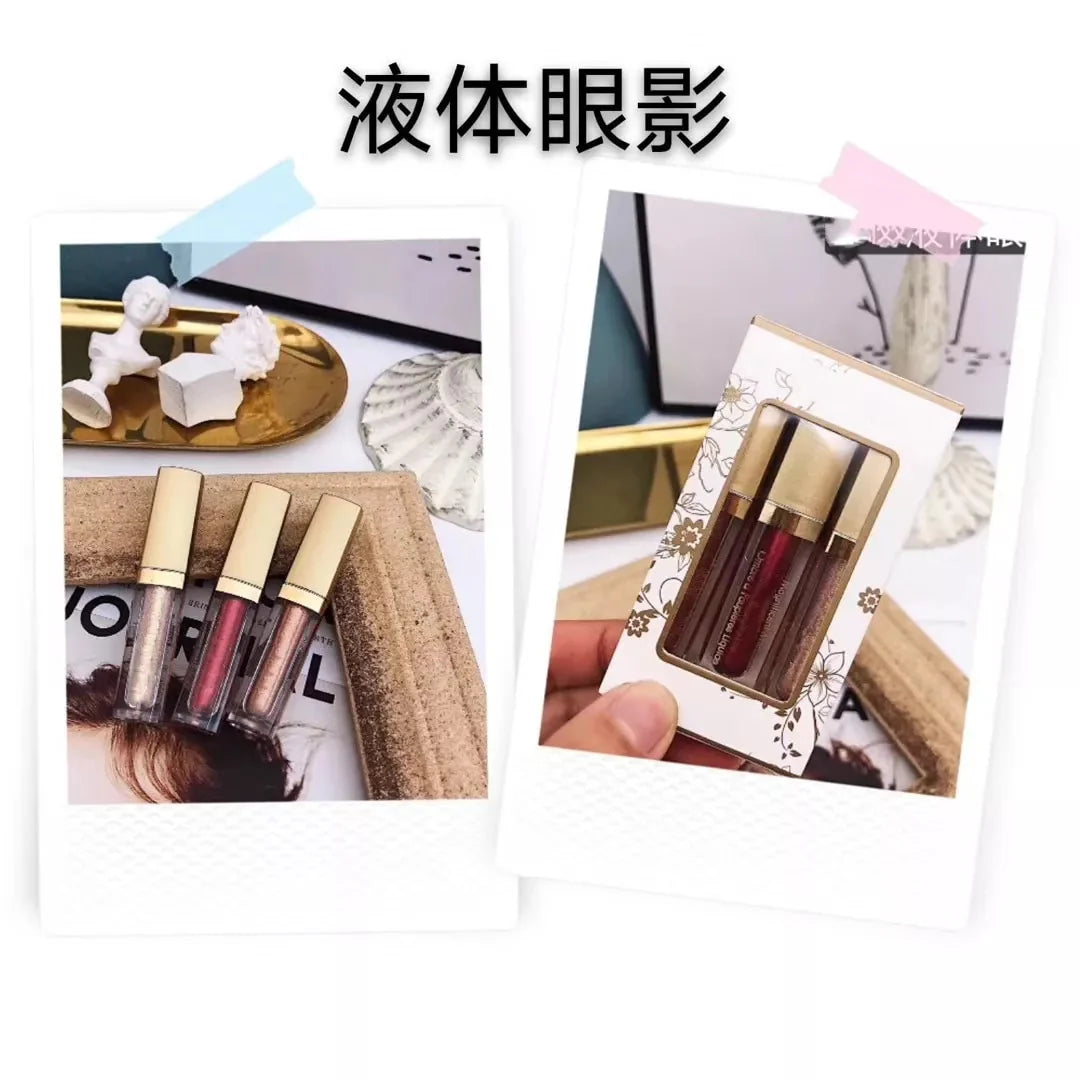 NEW Eye Elegance Shimmer Glitter & Glow Liquid Eyeshadow Set Enchanted Eyes Make Up Eye Shadow Kit