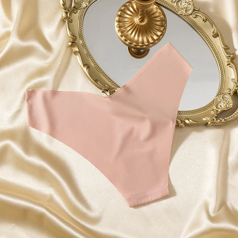 Women's Sexy Silk Panties Seamless Female Underwear Low-Waist High Elasticity Briefs Thongs Women Fashion Lingerie Bikinis Tanga