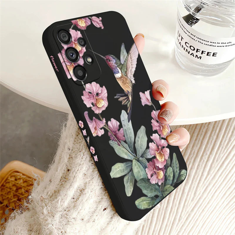 Flowers Silicone Case For Samsung Galaxy A54 A53 A73 A71 A72 A52 A32 A33 A34 A31 A24 A20S A42 Shockproof Phone Soft Cover Coque