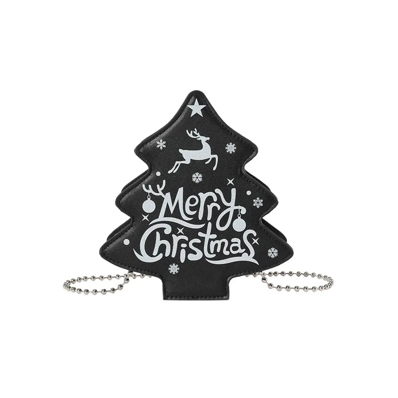 Women Crossbody Bag Christmas Tree Shaped Chain Shoulder Bag Casual Phone Bag for Daily Office Party
