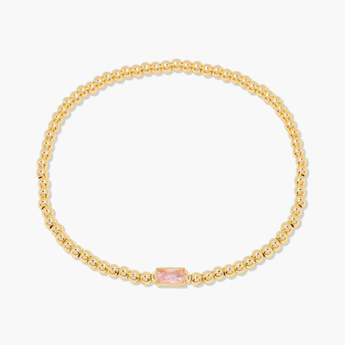 Minimalist style twelve month birthstone women's bracelet, stainless steel, electroplated 18K gold color protection