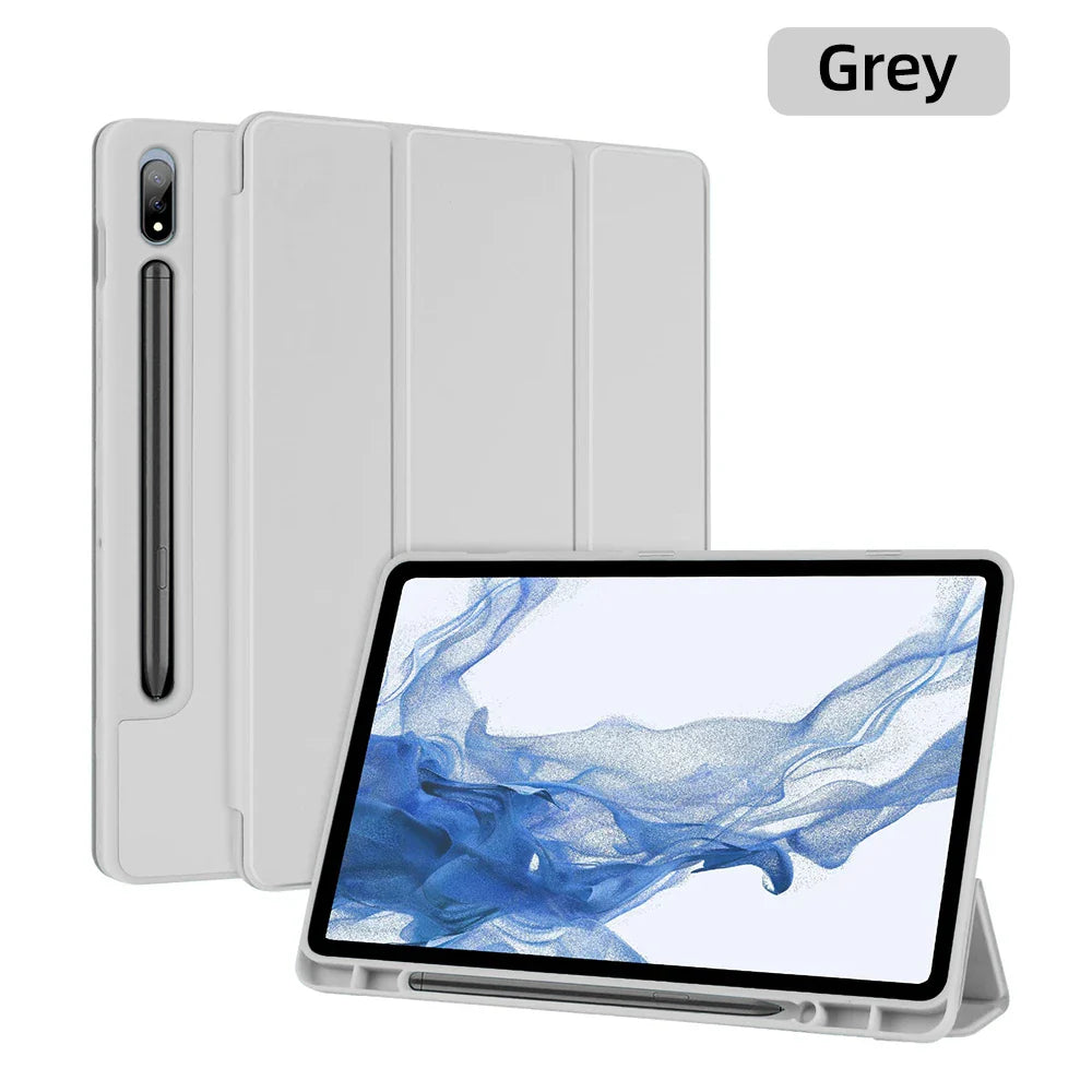 For Samsung Galaxy Tab Case Silicone Tablet Cover for S7/S8/S9 11in S7/S8/S9 Plus 12.4in S6Lite Magnetic Case With Pen Slot